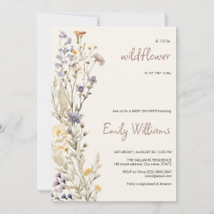 A little wildflower girl baby shower invitation