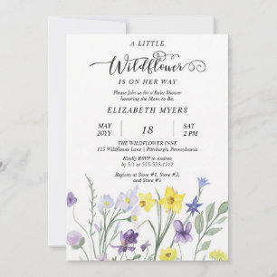 A Little Wildflower Girl Baby Shower Invitation