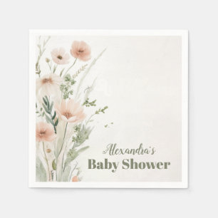 A Little Wildflower Girl Baby Shower Napkin