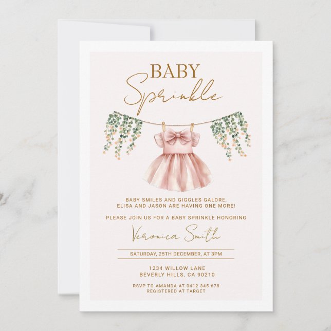 A Little Wildflower Girl Clothes Baby Sprinkle Invitation (Front)