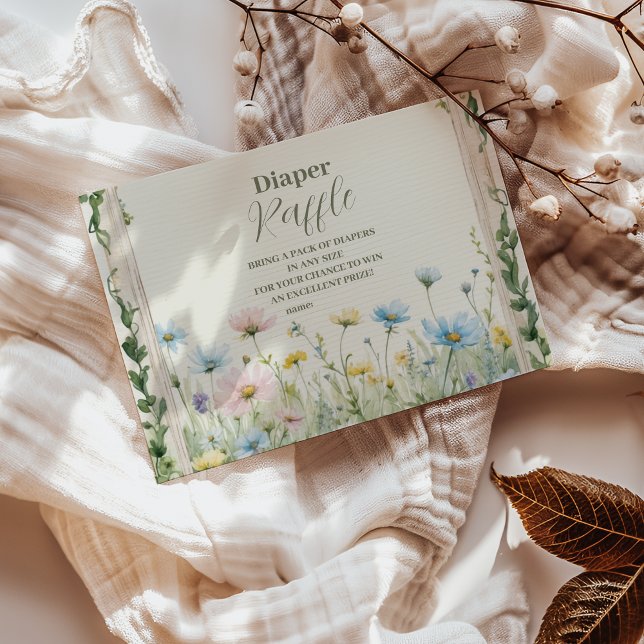 A Little Wildflower Girl Diapper Raffle Enclosure Card (Creator Uploaded)