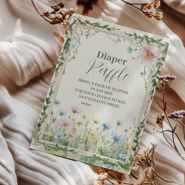 A Little Wildflower Girl Diapper Raffle Enclosure Card (Creator Uploaded)