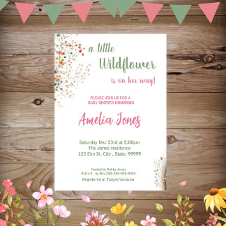 A Little Wildflower is on her way Baby Shower  Invitation