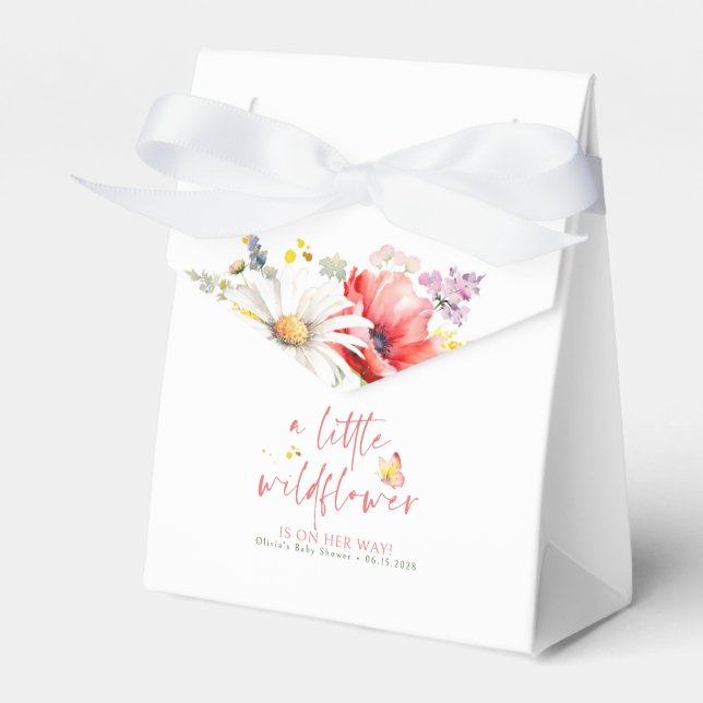 A Little Wildflower Is On Her Way Cute Baby Shower Favour Box (Front Side)
