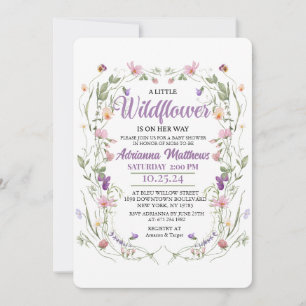 A Little Wildflower Is on Her Way Invitation