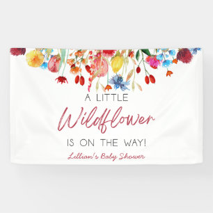 A Little Wildflower Is On The Way Baby Shower Banner