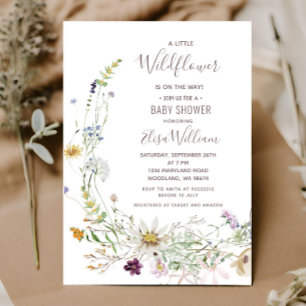 A little Wildflower is on the way Baby Shower Inv Invitation