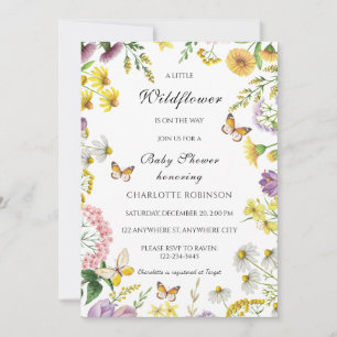 A Little Wildflower Is On The Way Baby Shower Invitation