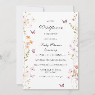 A Little Wildflower Is On The Way Baby Shower Invitation