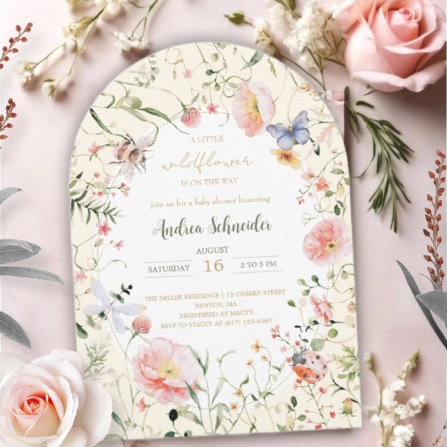 A Little Wildflower Is On The Way Baby Shower Invitation (Creator Uploaded)