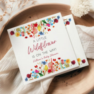 A Little Wildflower Is On The Way Baby Shower Napkin