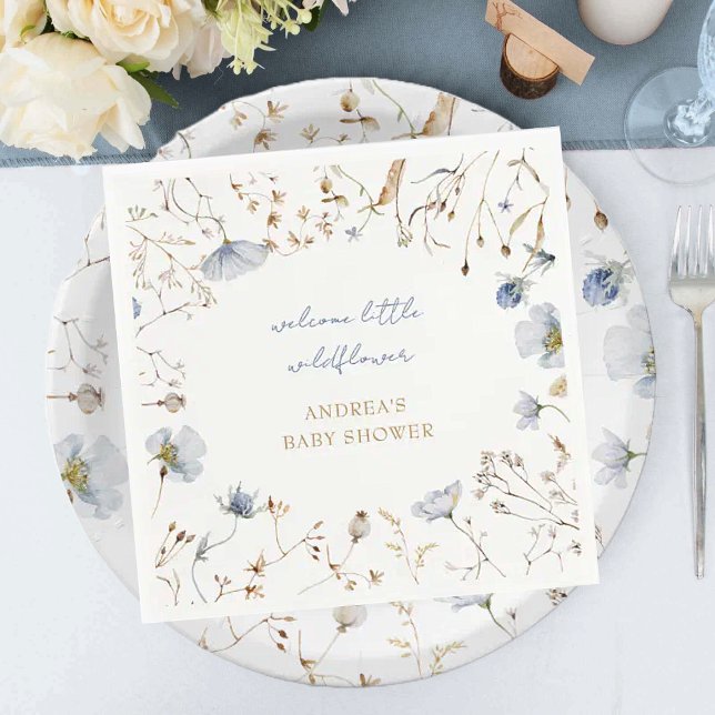 A Little Wildflower Is On The Way Baby Shower  Napkin (Creator Uploaded)