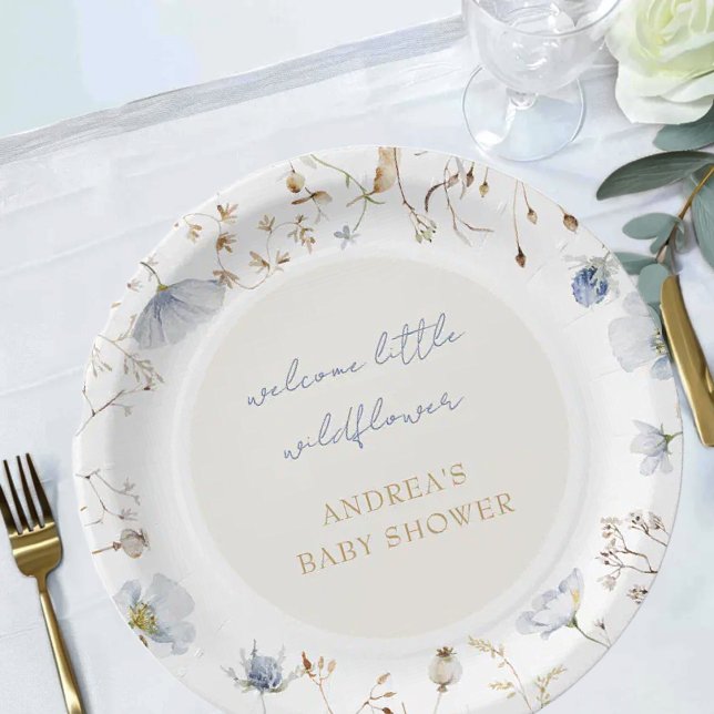 A Little Wildflower Is On The Way Baby Shower  Paper Plate (Creator Uploaded)