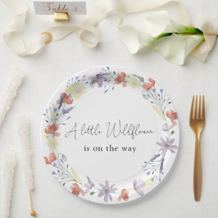 A Little Wildflower is on the way Paper Plate