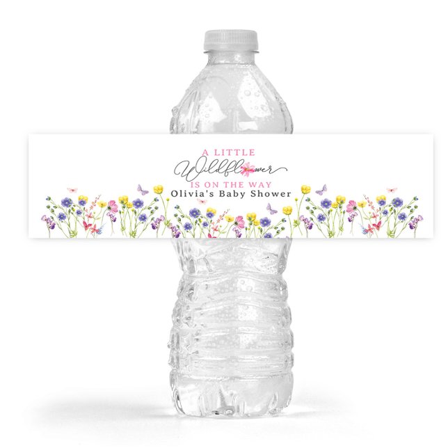 A Little Wildflower Is On The Way Water Bottle Label (Creator Uploaded)