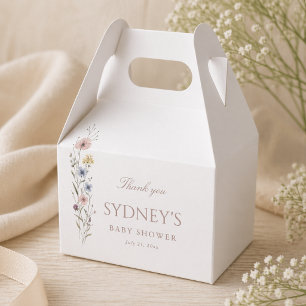 A Little Wildflower Neutral Baby Shower Favour Box