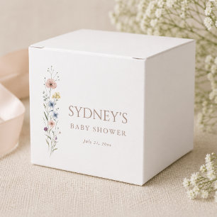A Little Wildflower Neutral Baby Shower Favour Box