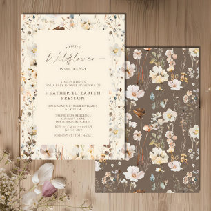 A Little Wildflower Rustic Baby Shower Invitation