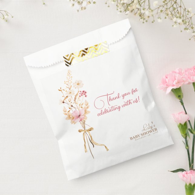 A Little Wildflower Rustic Boho Nature Baby Shower Favour Bags (Sealed)