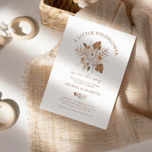 A Little Wildflower Shower Dark Terracotta Boho Invitation