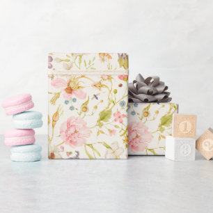 A Little Wildflower Vintage Botanical Baby Shower Wrapping Paper