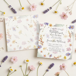 A Little Wildflower Watercolor Girl Baby Shower Invitation