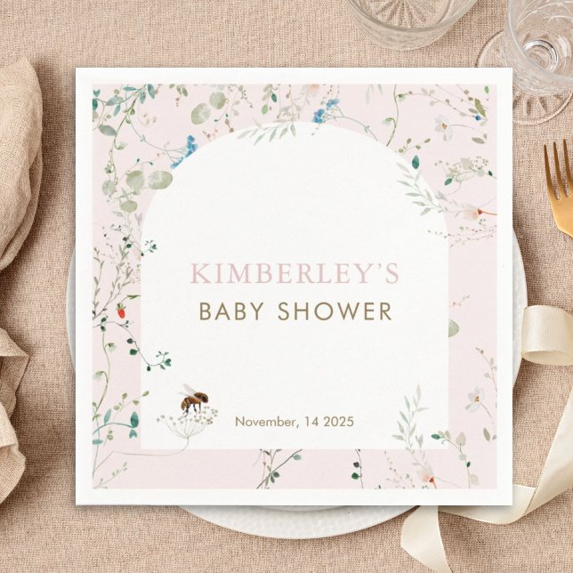 A little Wildflower Wild Flower Baby Shower Napkin (Creator Uploaded)