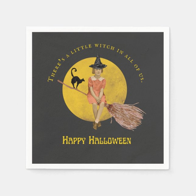 A Little Witch In All Of Us Halloween  Napkin (Front)