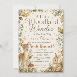 A Little Woodland Wonder Baby Shower Invitation