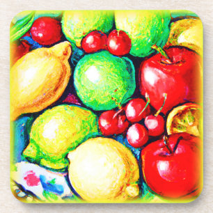 A Lively Fruits Painting. Buy Now Coaster
