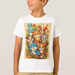 A lively party scene with a variety of animals. T-Shirt