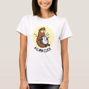 A-llama Clock Funny Llama Pun T-Shirt