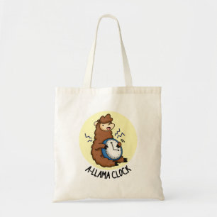 A-llama Clock Funny Llama Pun Tote Bag