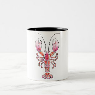 A lobster cup in watercolor style