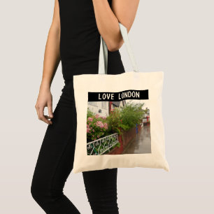 A London Street and rain England Tote Bag