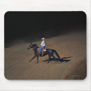 A Lone Cowboy and His Horse Art on a Mousemat