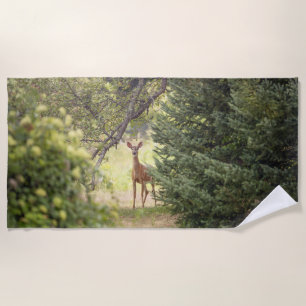 A Lone Deer Beach Towel