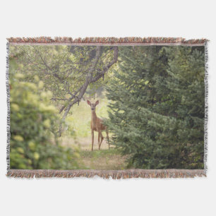 A Lone Deer Throw Blanket