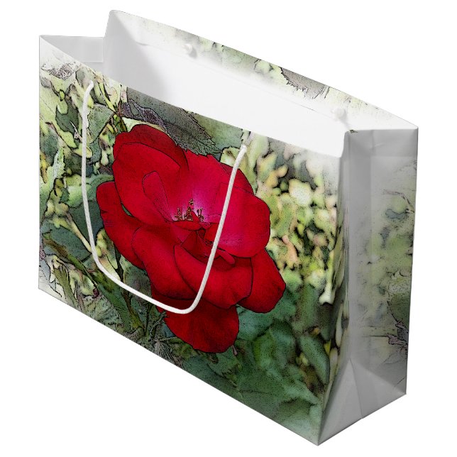 A lonely rose large gift bag (Front Angled)