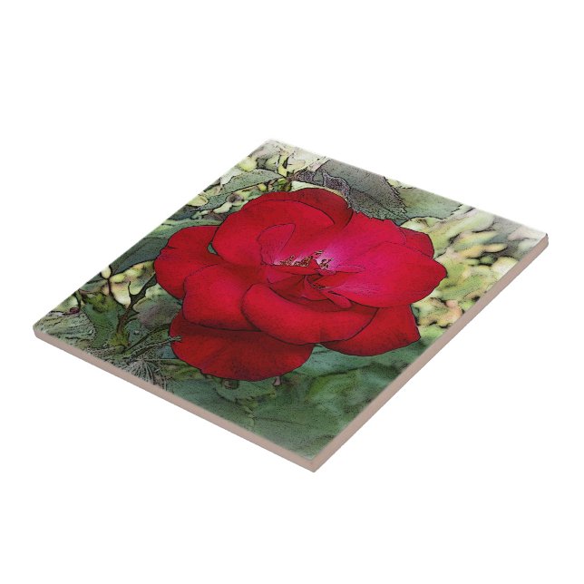 A lonely rose tile (Side)