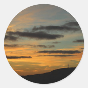 A Lonely Windmill in the Sunset Classic Round Sticker