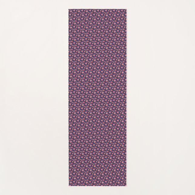 A long, rectangular navy blue yoga mat  (Front)