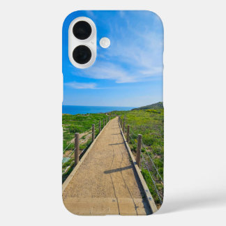 a long winding footpath at Point Dume iPhone 16 Case
