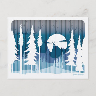 A long winter night in the forgotten forest - postcard
