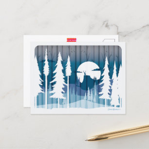 A long winter night in the forgotten forest -   postcard