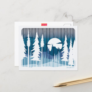 A long winter night in the forgotten forest - postcard