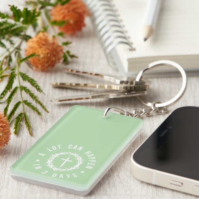 A Lot Can Happen in 3 Days | Christian Easter Key Ring (Front Right)