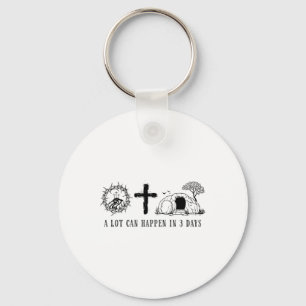 A Lot Can Happen In 3 Days Easter Religious Women  Key Ring