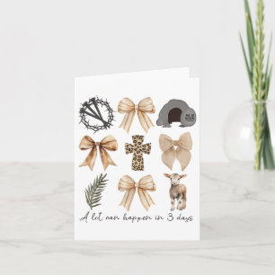 A Lot Can Happen In Three Days Coquette Bow Christ Card