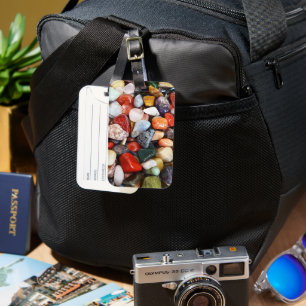 a lot of beautifully coloured stones luggage tag